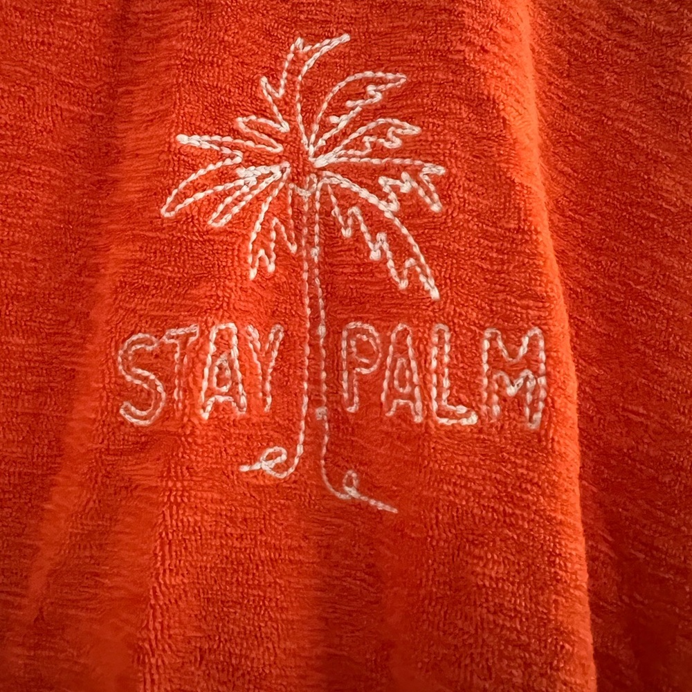 Old Navy Orange shirt with “Stay Palm”Embroidery